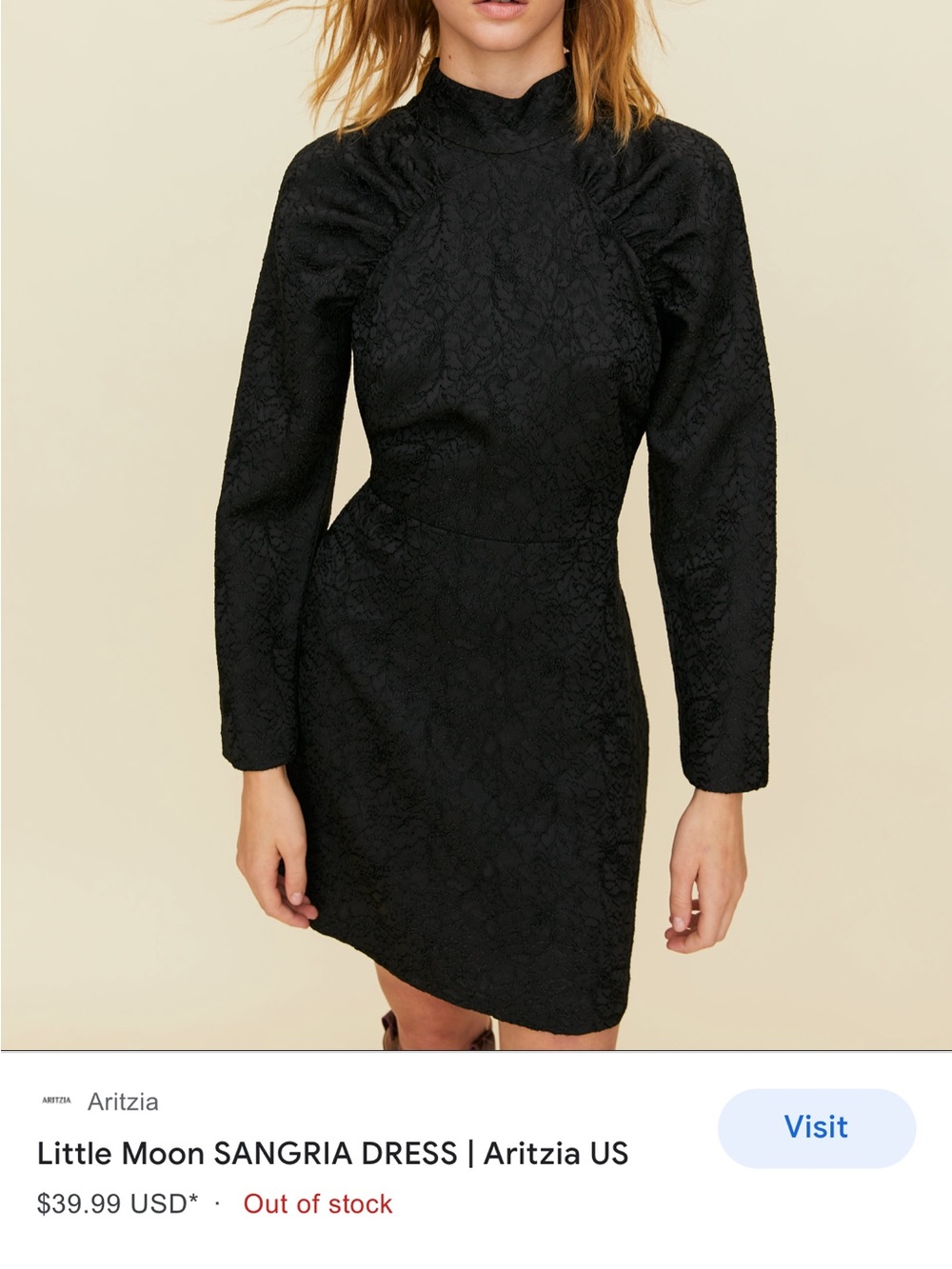 Little Moon Black Long-Sleeve Jacquard Midi Dress